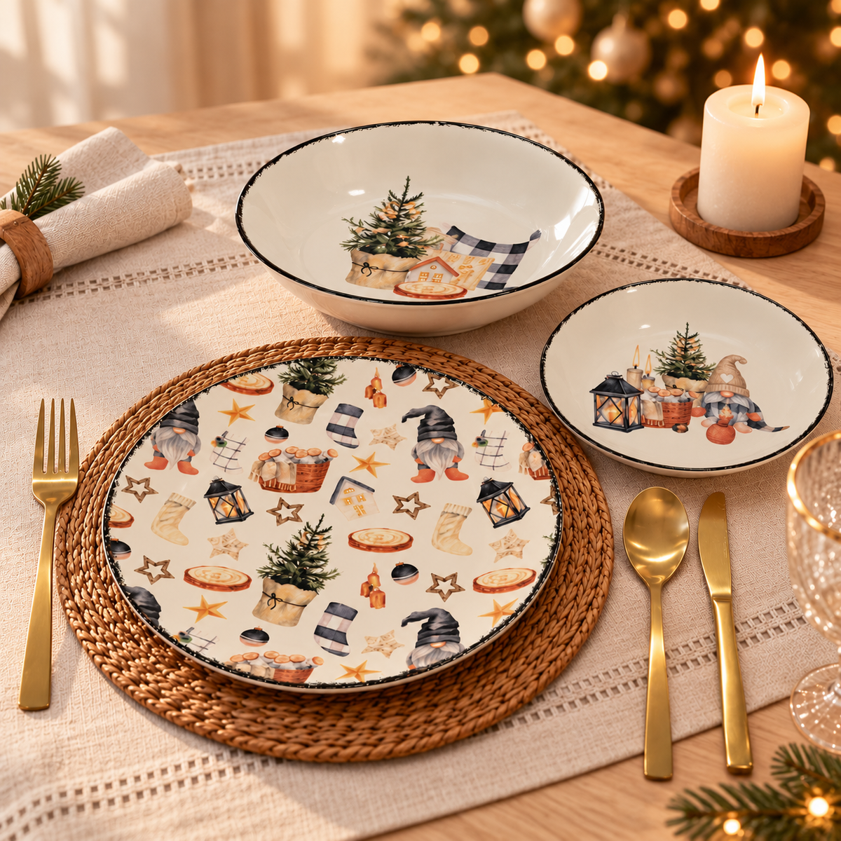Plato Postre Gnomos