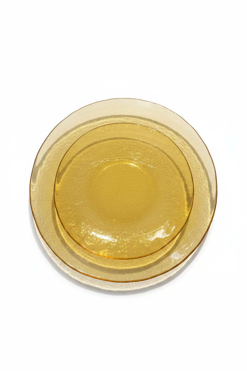 Amber plates - white bg top view
