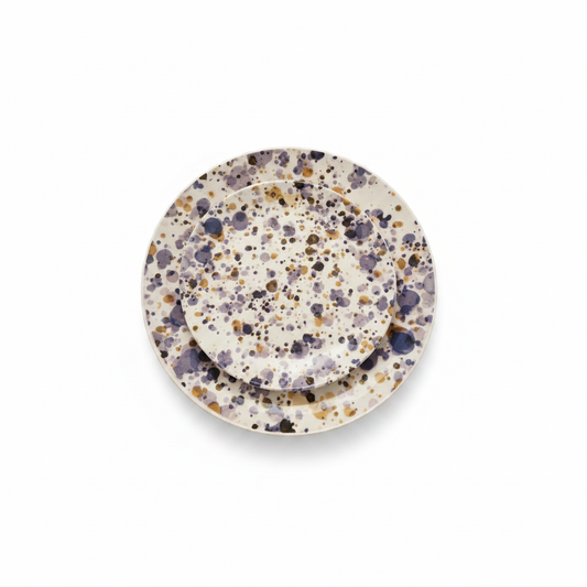 Set platos morado/dorado cenital