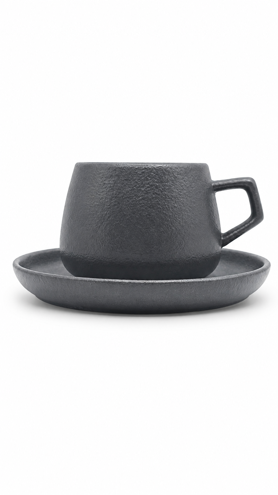 TAZA + PLATO GRIS M