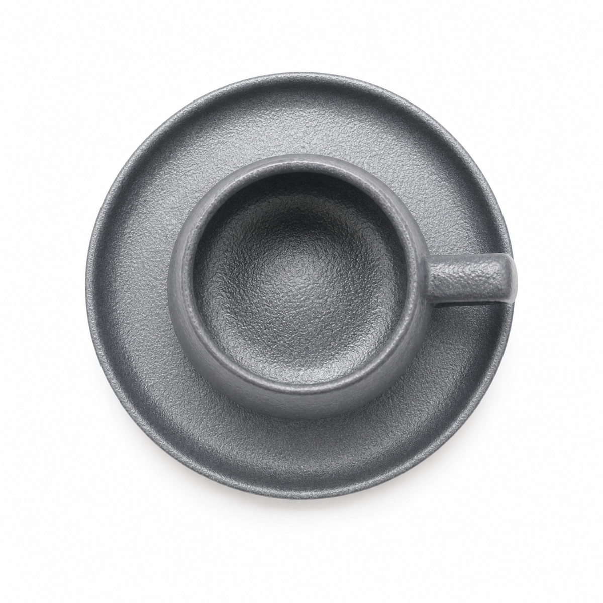 TAZA + PLATO GRIS M