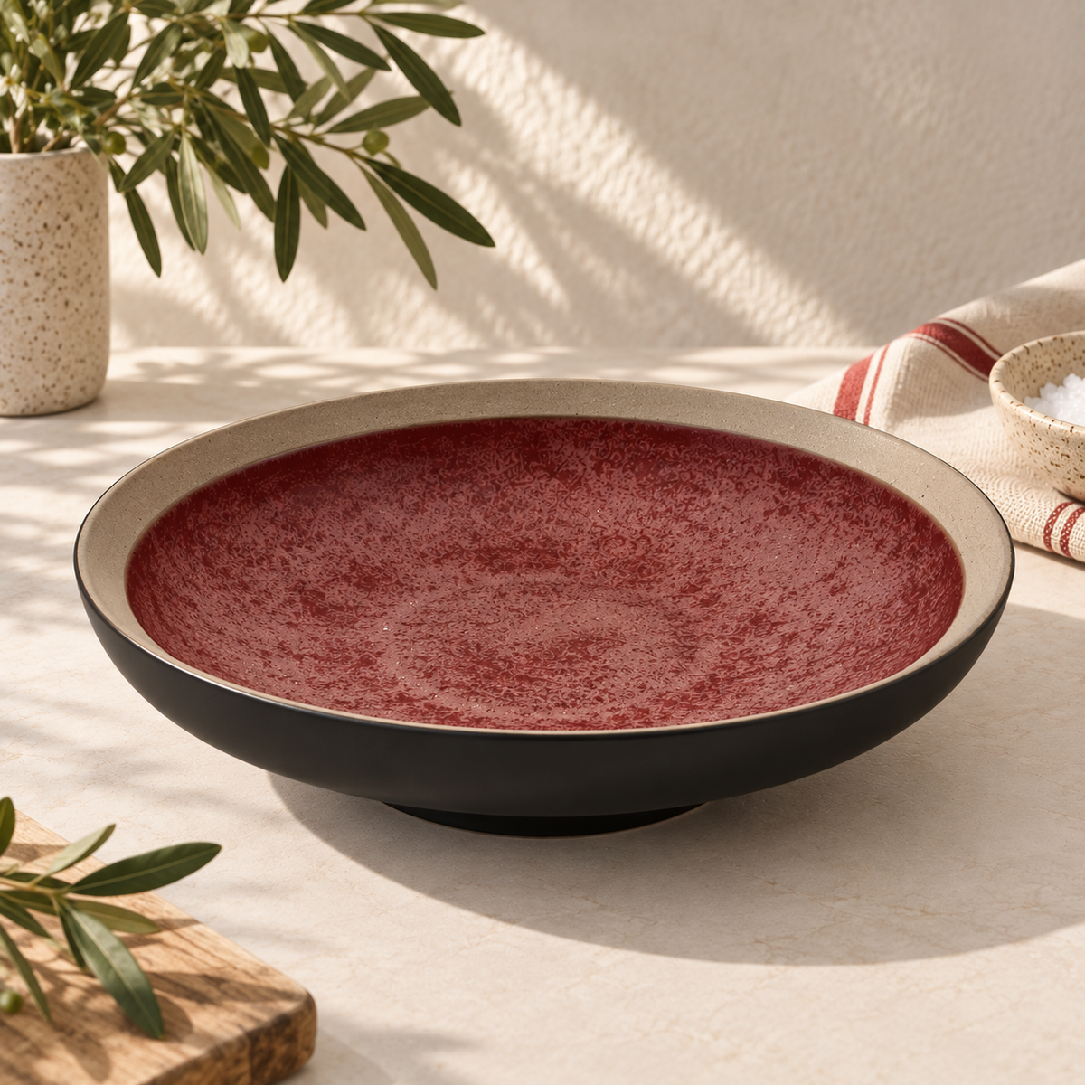 PLATO HONDO ROJO XL