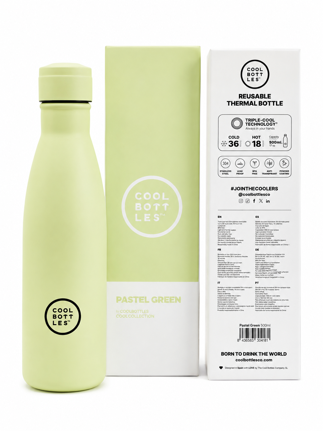 The Bottle - Pastel Green The Bottle - Pastel Green 500ml