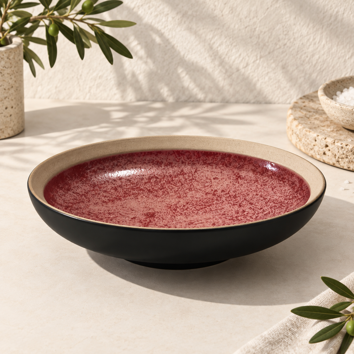 PLATO HONDO ROJO M