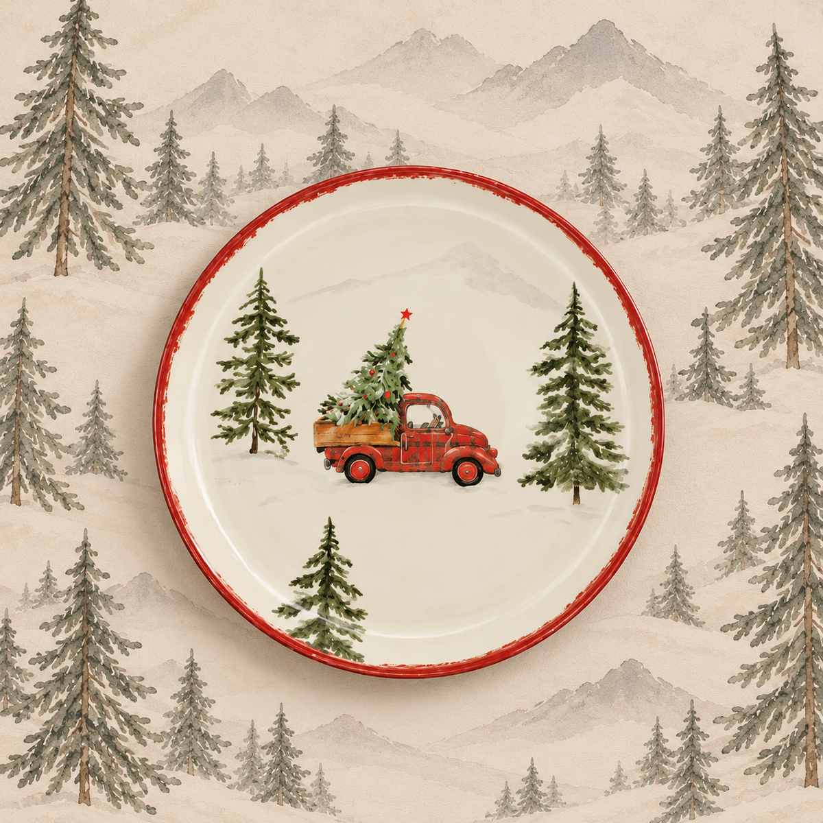 Vajilla 12 pz Árbol de Navidad