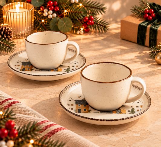 Set 2 pz Tazas y Plato Casitas