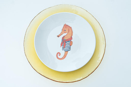 PLATO POSTRE CABALLITO BERMOA by KOBO + PLATO LLANO CRISTAL