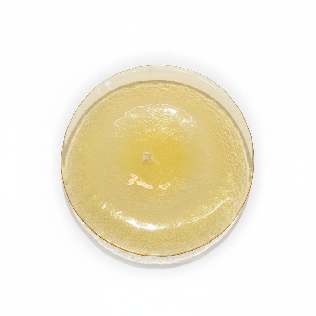 Amber glass plate - pure white background