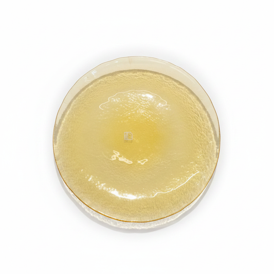 Amber glass plate - pure white background
