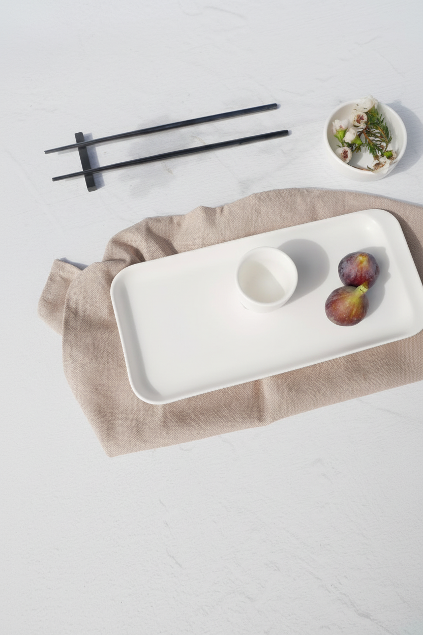 Bandeja de cerámica para sushi con higos
