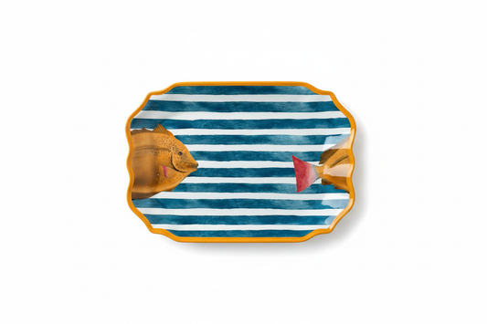 Bandeja rectangular pez dorado cenital - catálogo
