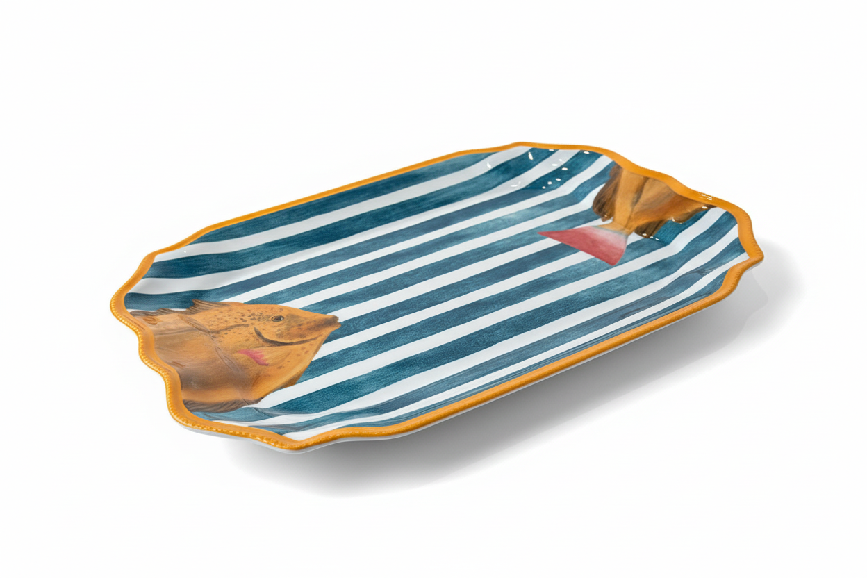 Bandeja rectangular pez dorado ángulo - catálogo