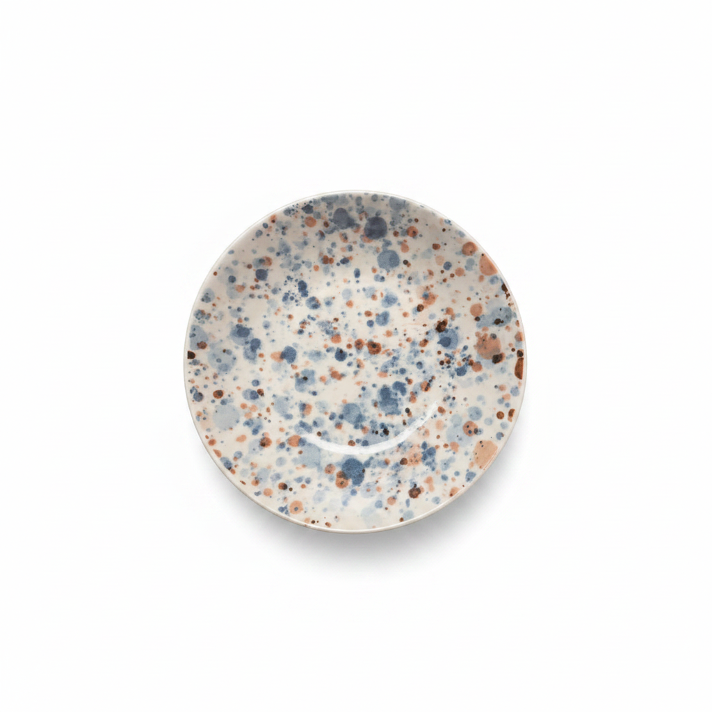 Bol azul gris terracota fondo blanco puro