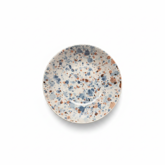 Bol azul gris terracota fondo blanco puro