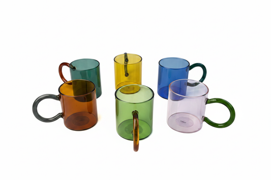 Colección Tazas Cristal — Fondo Blanco