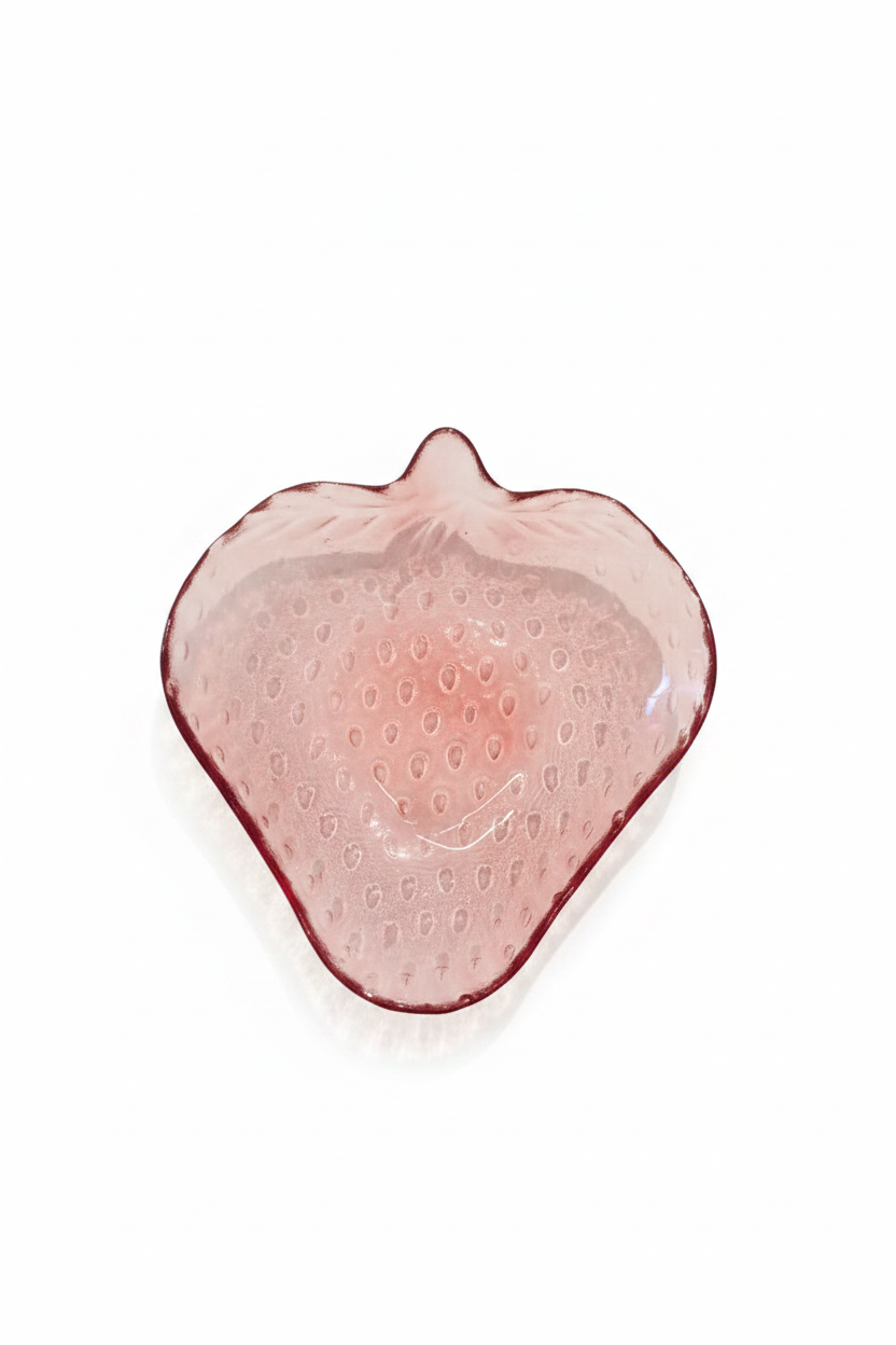 Cuenco fresa rosa - cenital fondo blanco