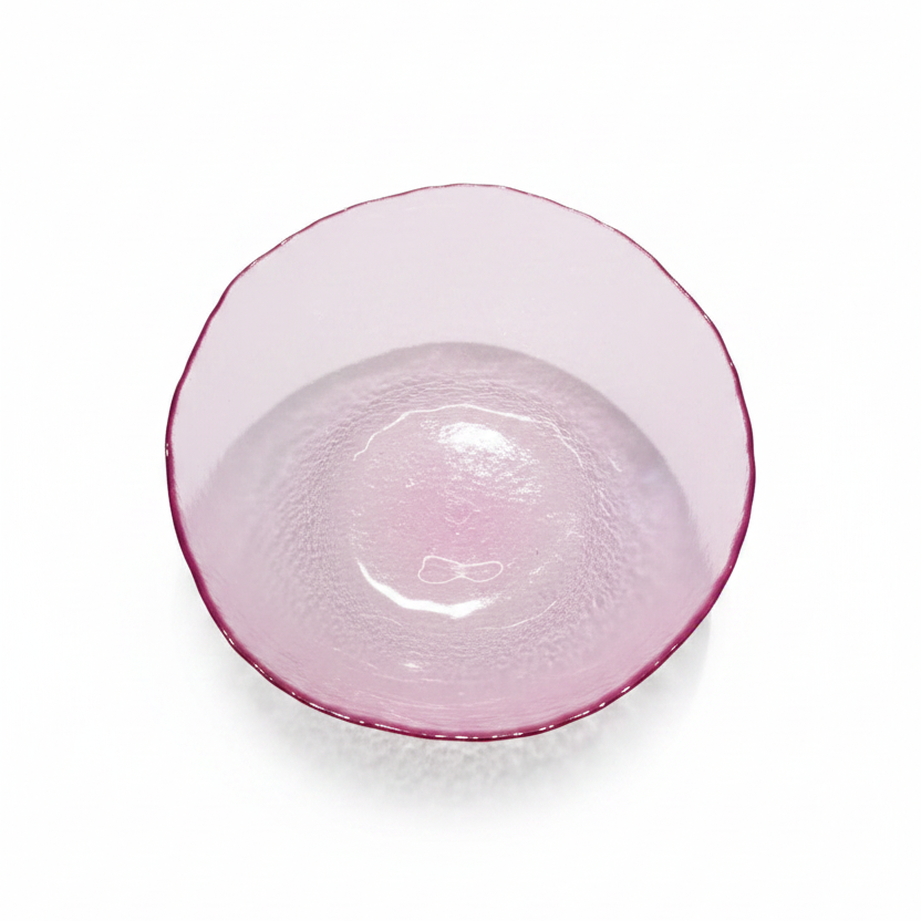 Cuenco rosa - cenital fondo blanco