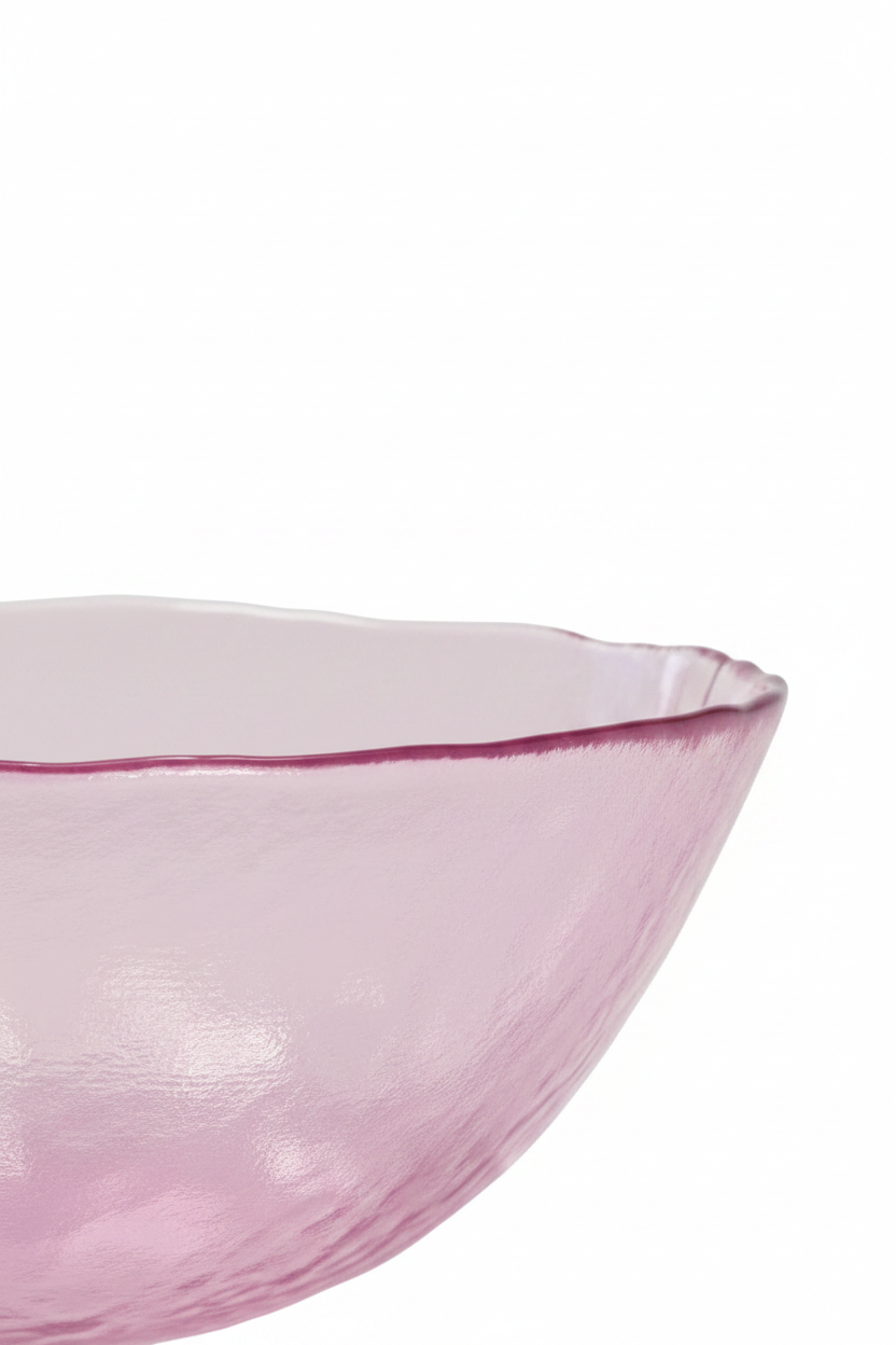 Cuenco rosa - detalle lateral fondo blanco