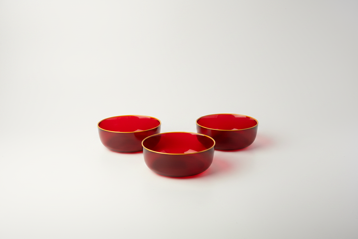 Cuencos rojos fondo blanco 16:9