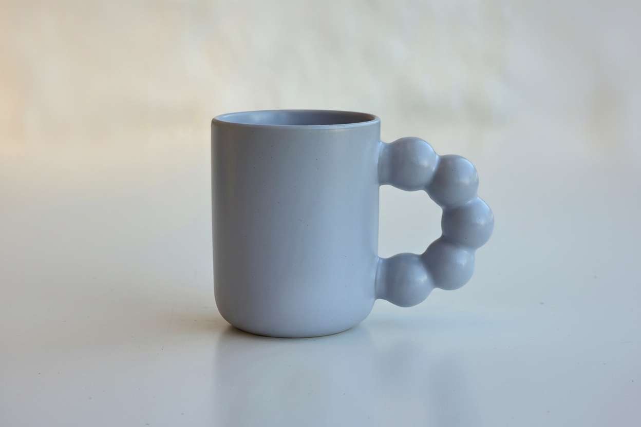 Mug gris-azul vista completa