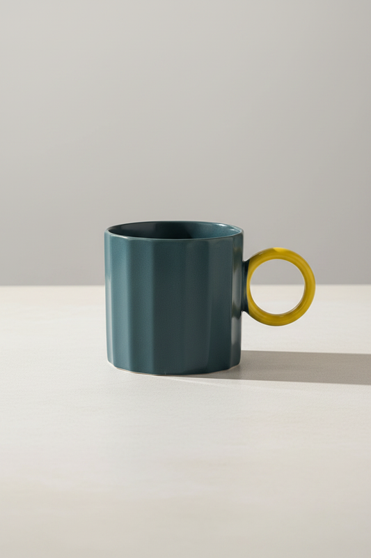 Mug teal - vista lateral profesional