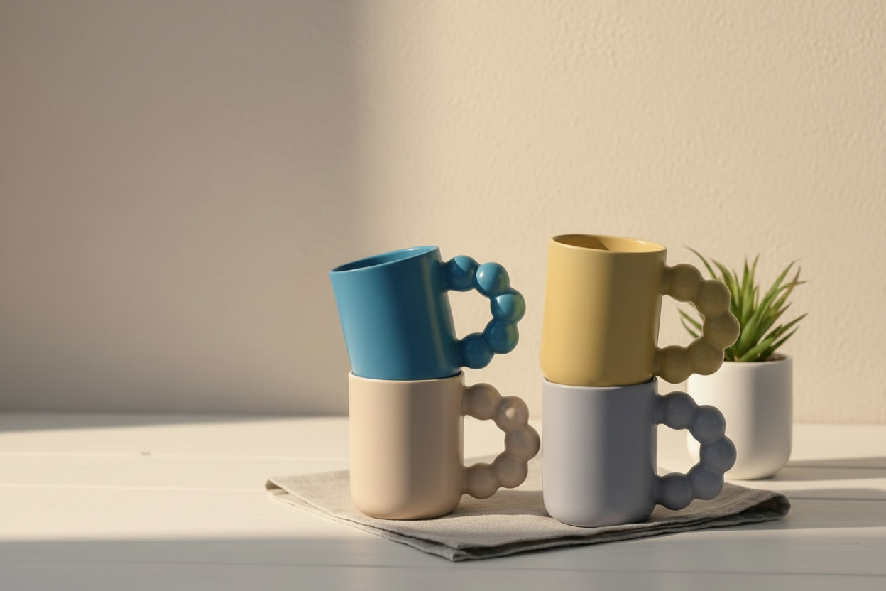 Mugs stacked