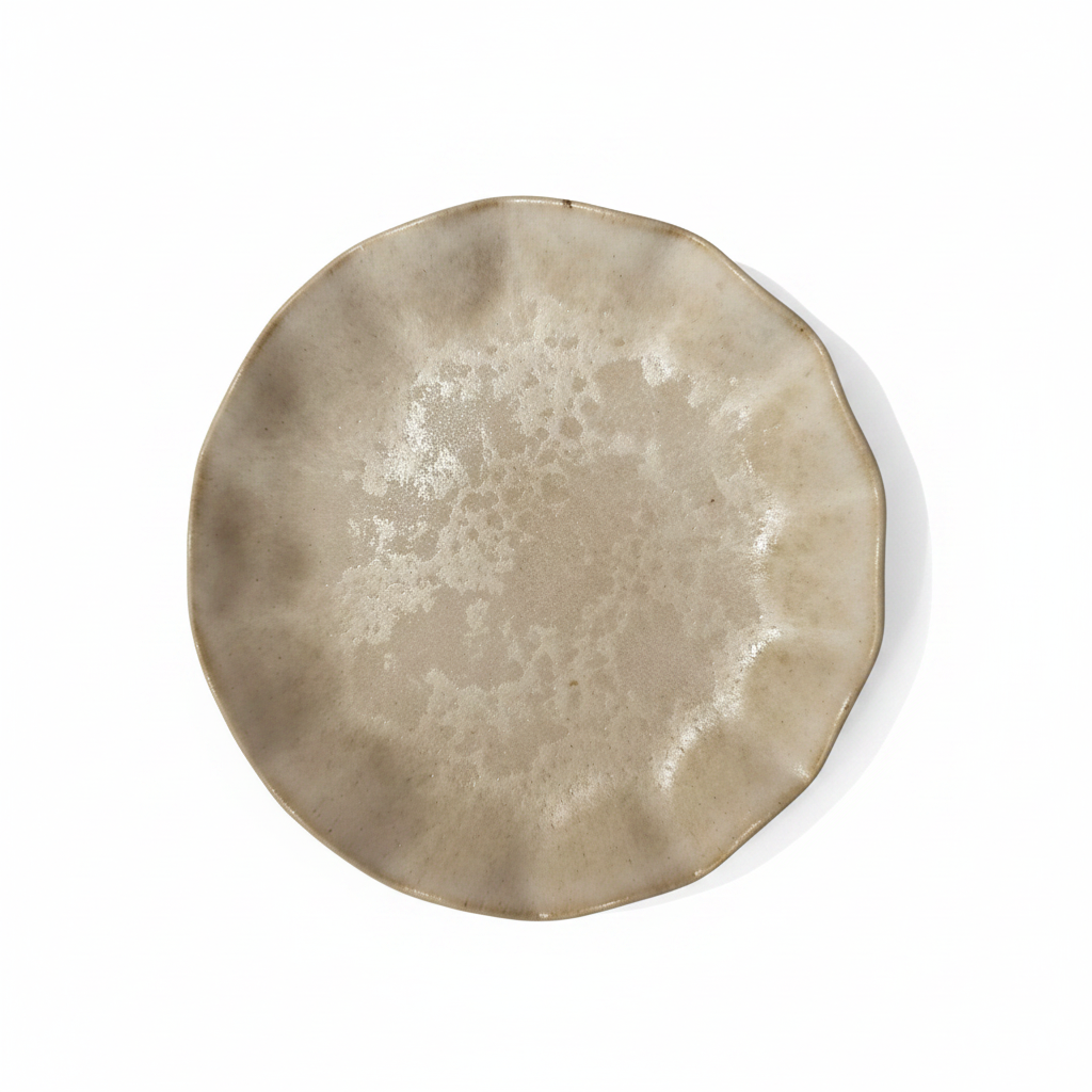 Plato cerámica cenital fondo blanco