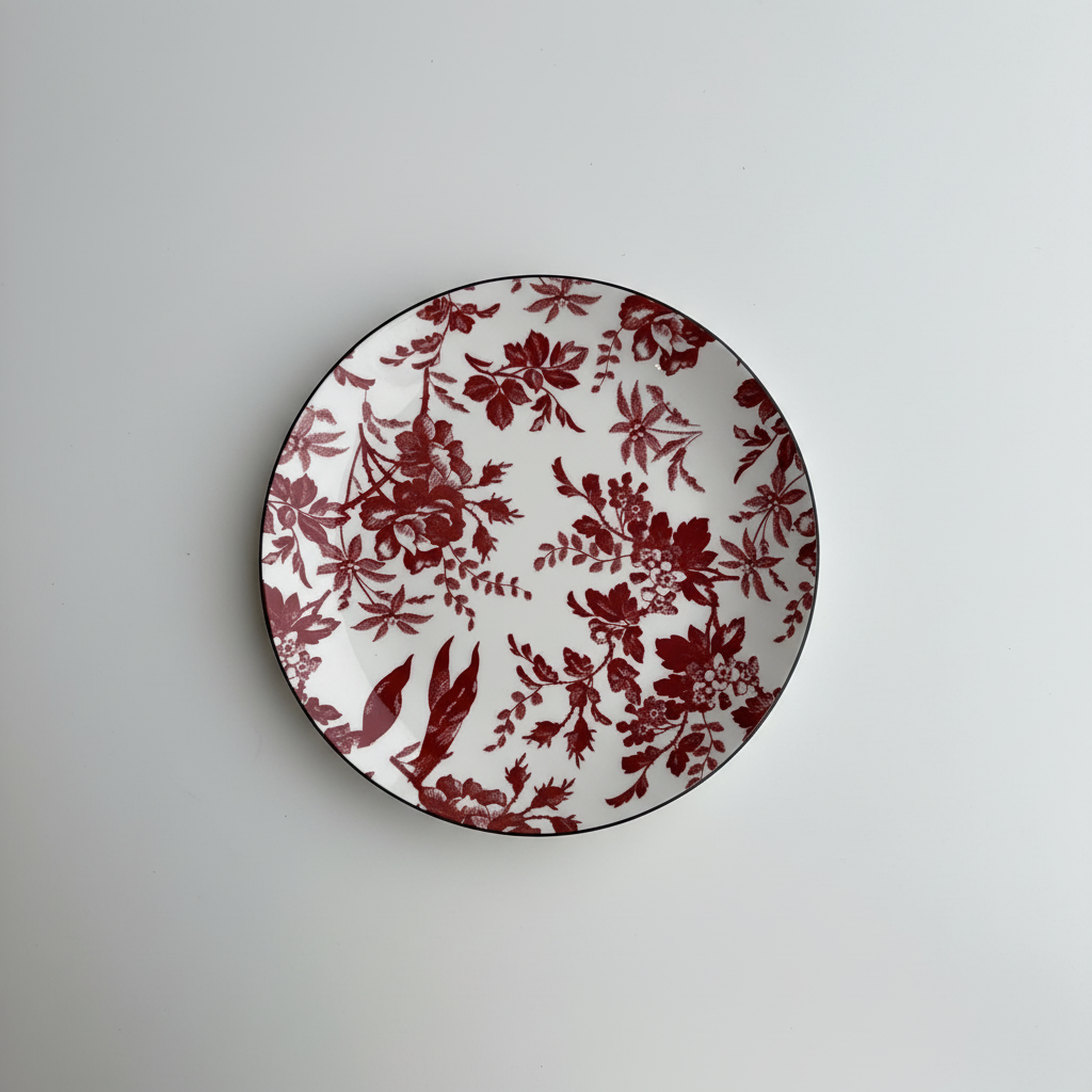 Plato individual fondo blanco iluminado
