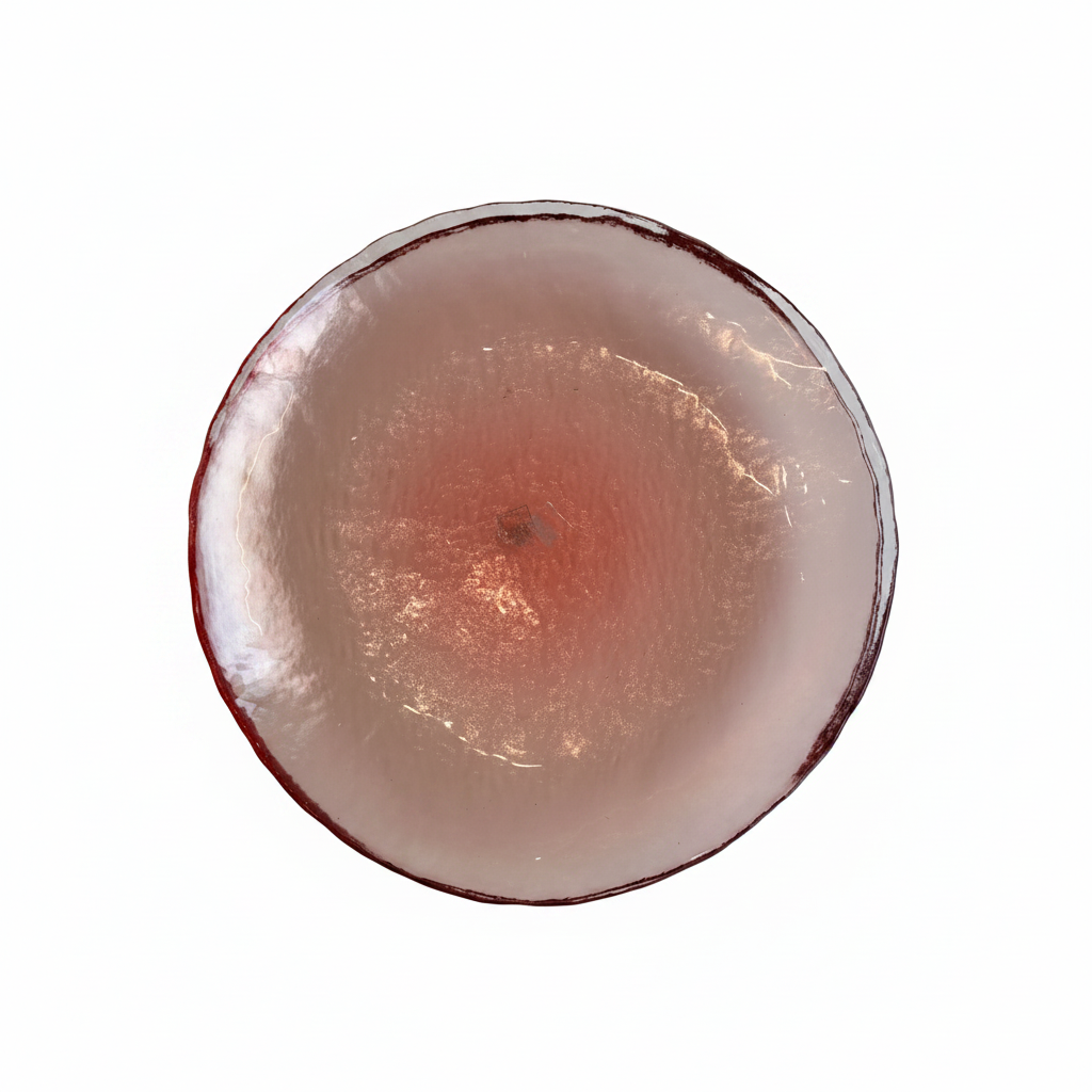 Plato rosa vista cenital fondo blanco