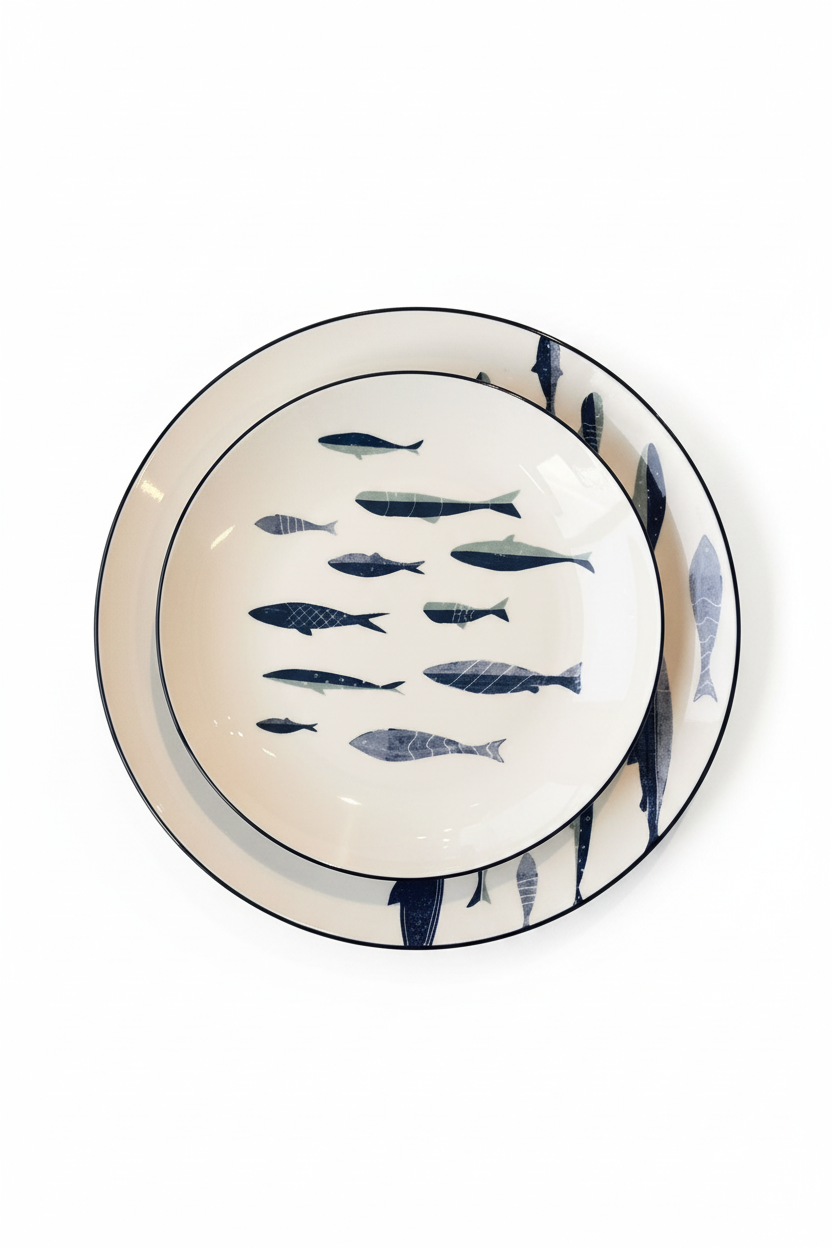 Platos apilados peces - catálogo