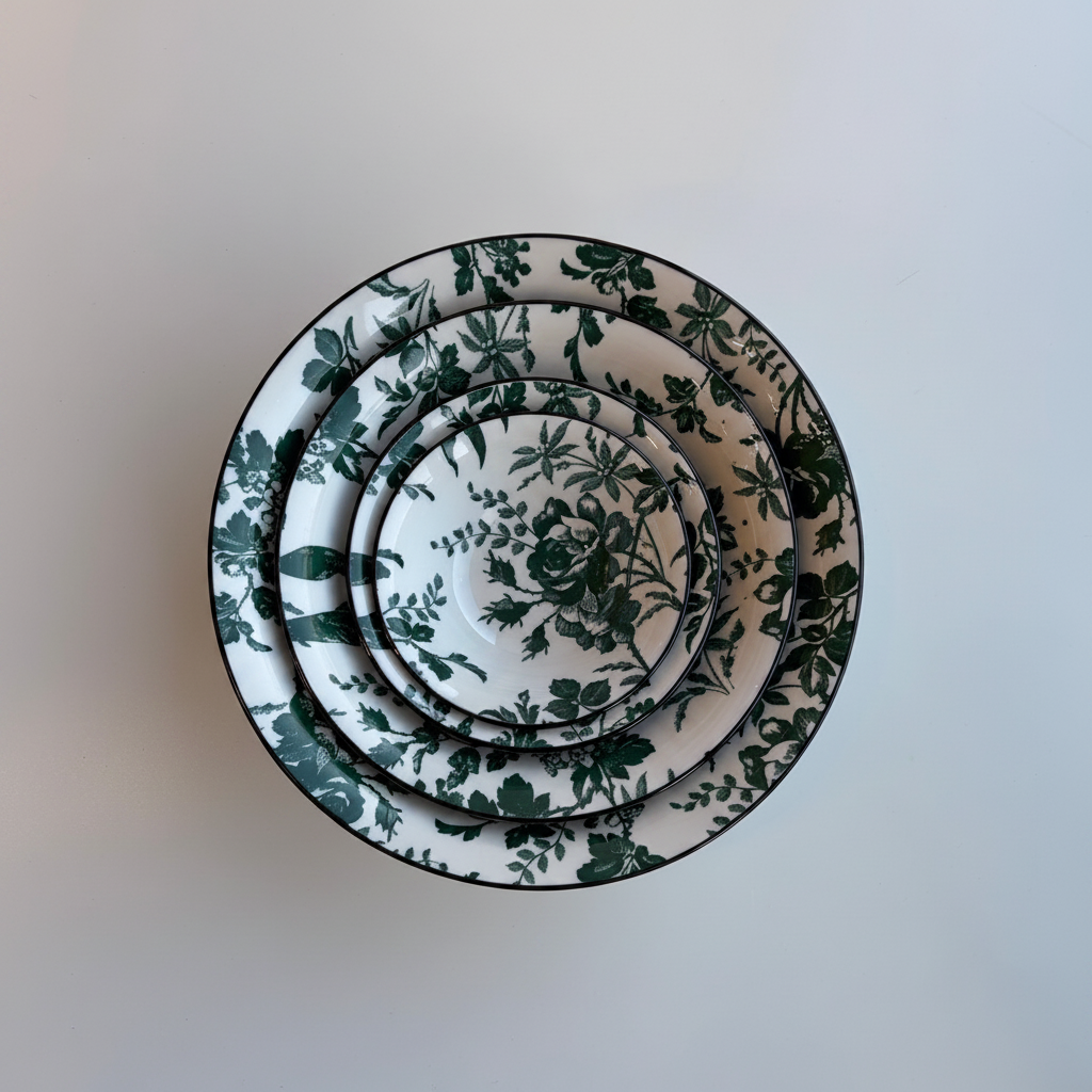 Platos Botánico Verde — Fondo Blanco Web