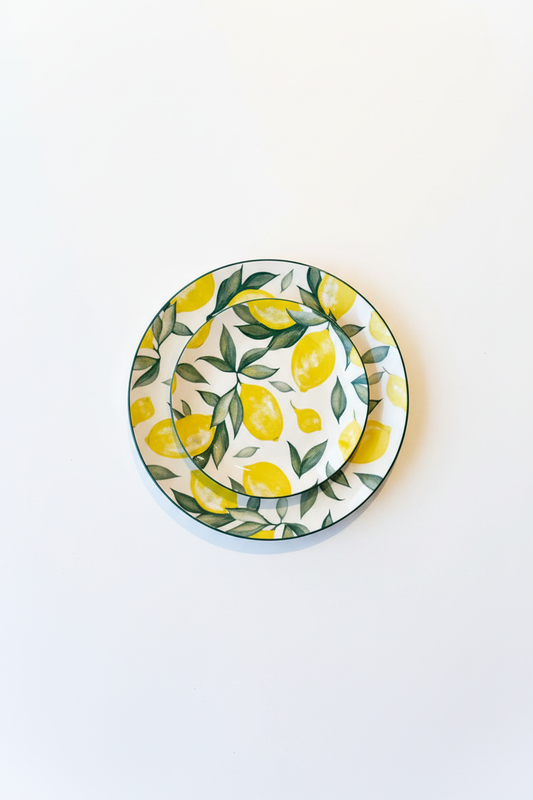 Platos cerámicos limones - set