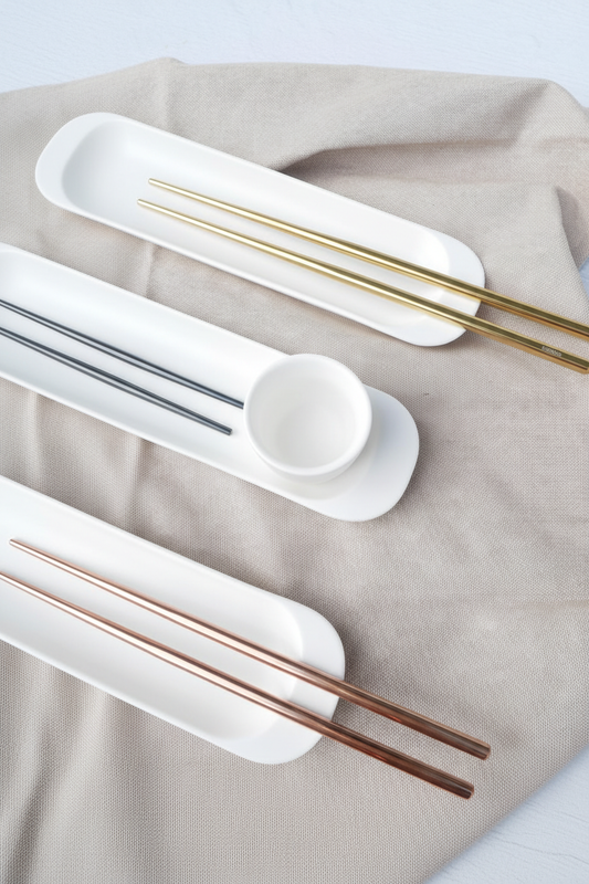 Set completo de soportes para palillos con cuenco