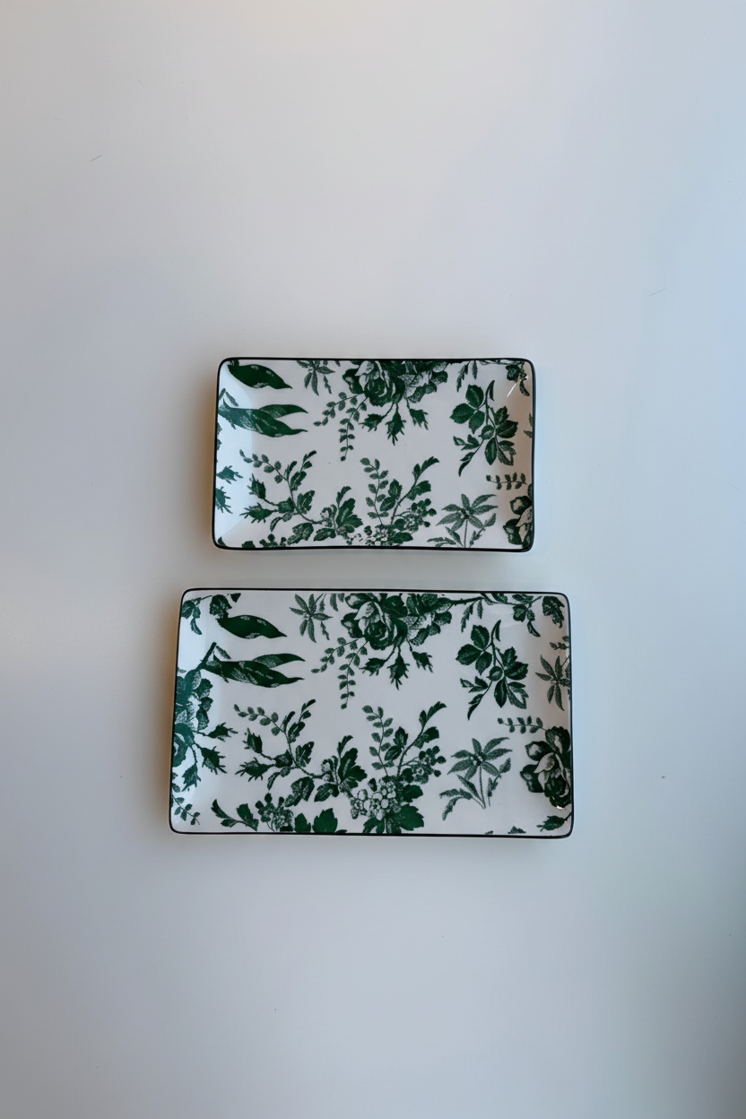 Set dos bandejas — fondo blanco puro