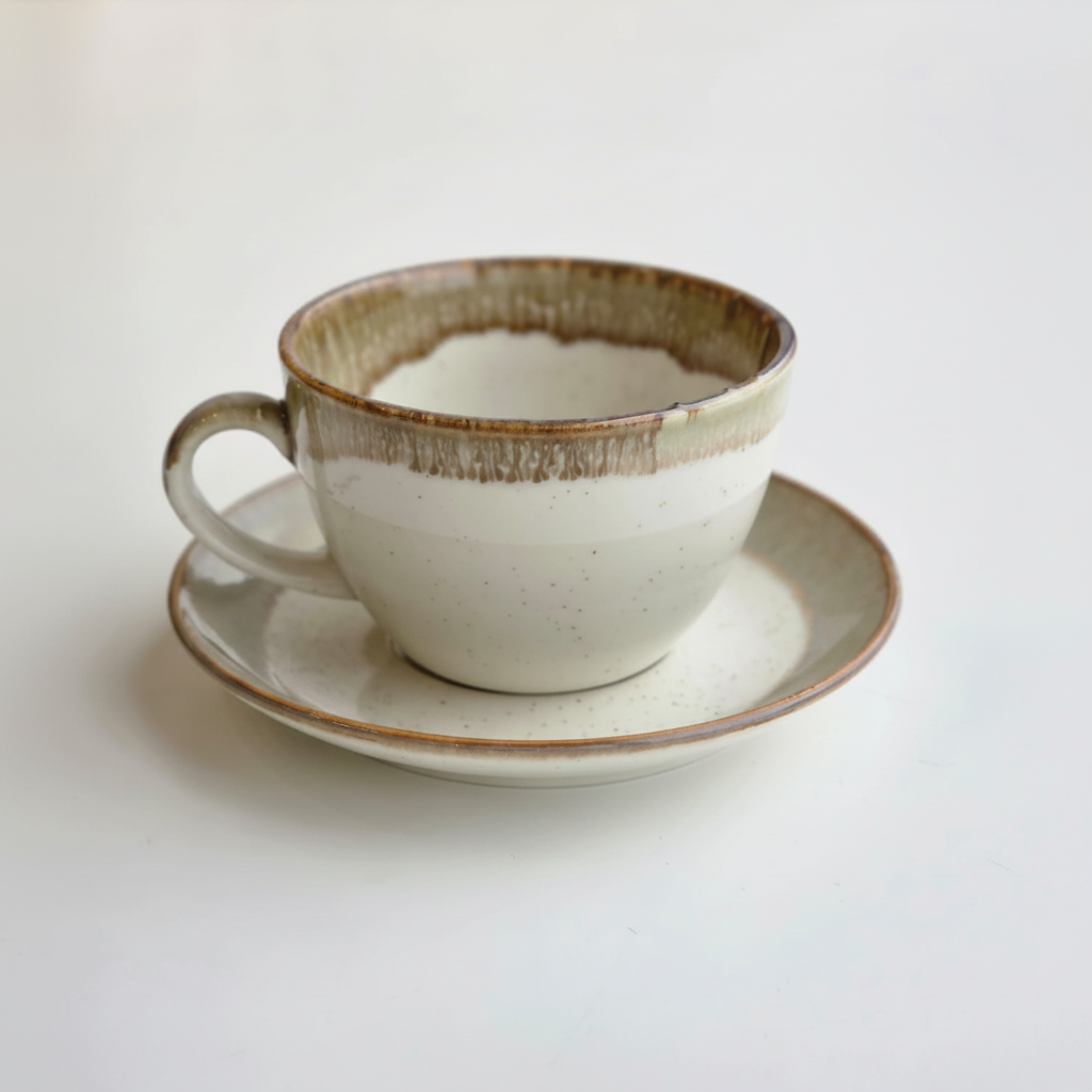 Taza con plato - Vista lateral