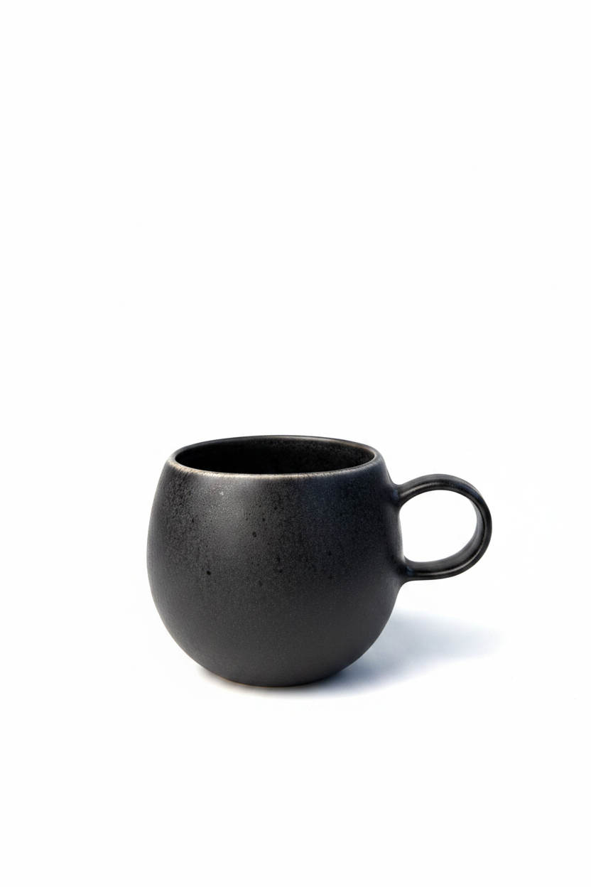 Taza Negra — Fondo Blanco Web