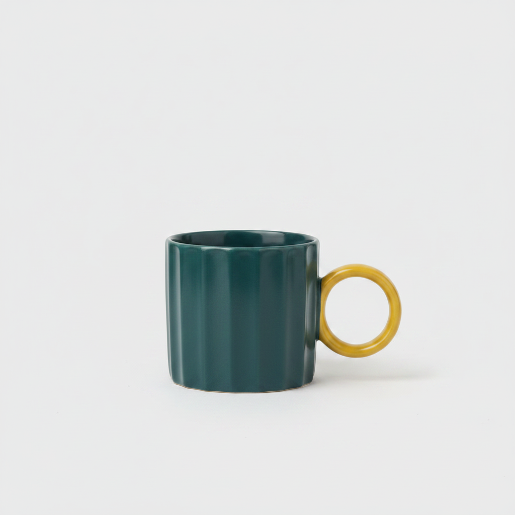 Taza teal fondo gris infinito