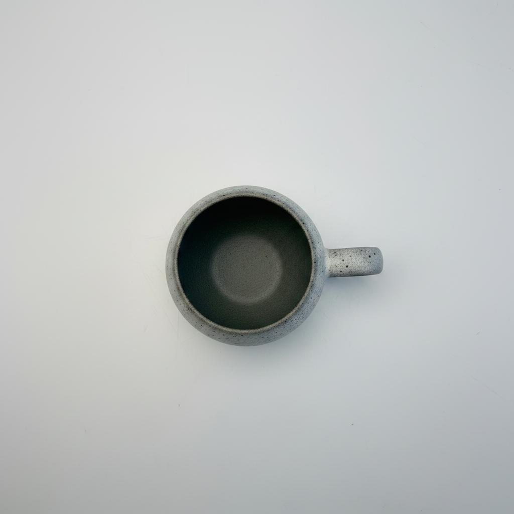 Taza Volcánica Cenital — Fondo Blanco