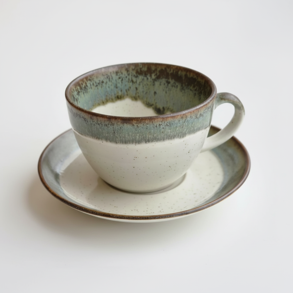 Taza y plato ángulo frontal