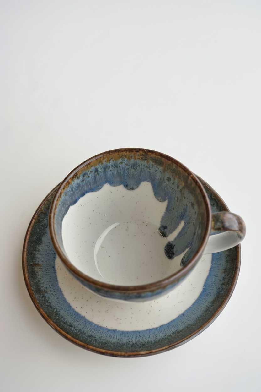 Taza y plato vista superior - mejorada