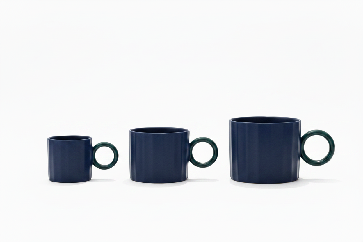 Tazas cerámica en fila