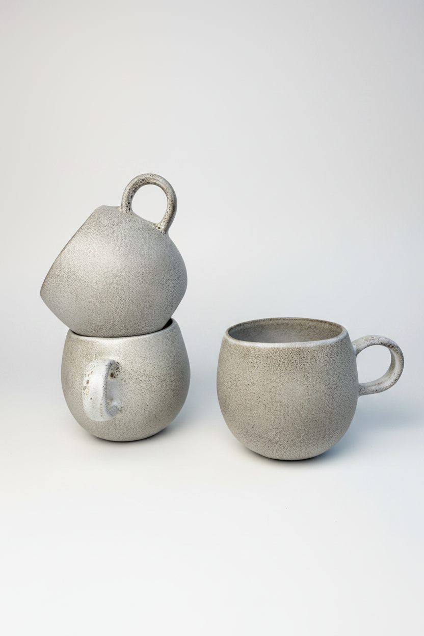 Tazas Volcánicas — Fondo Blanco