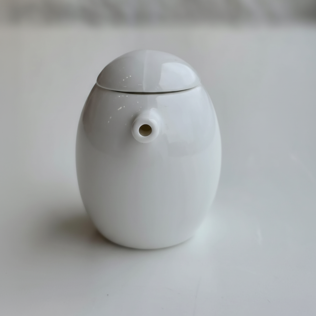 Tetera blanca detalle