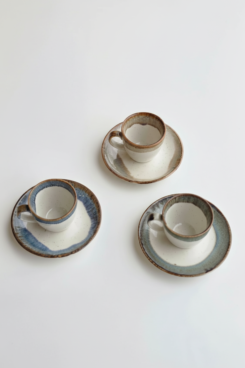 Tres juegos de taza y plato - calidad mejorada