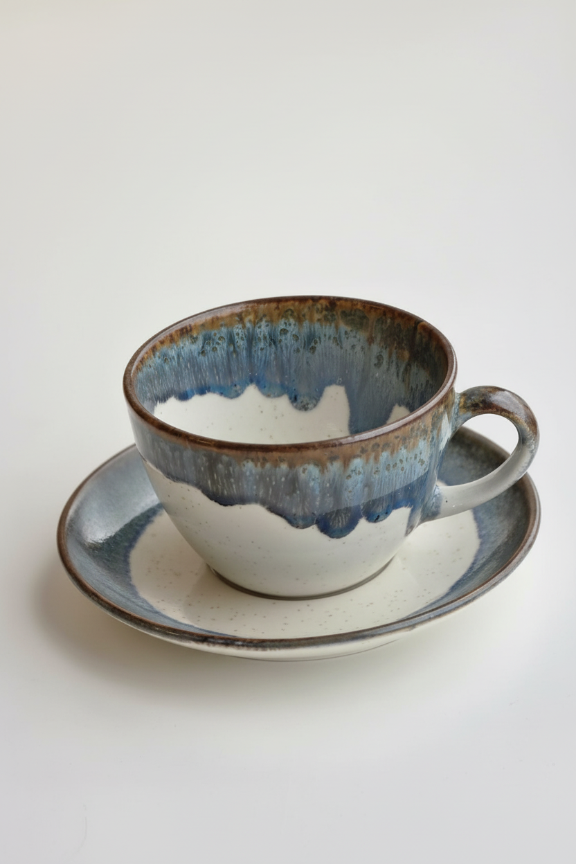 Vista superior taza y plato - mejorada